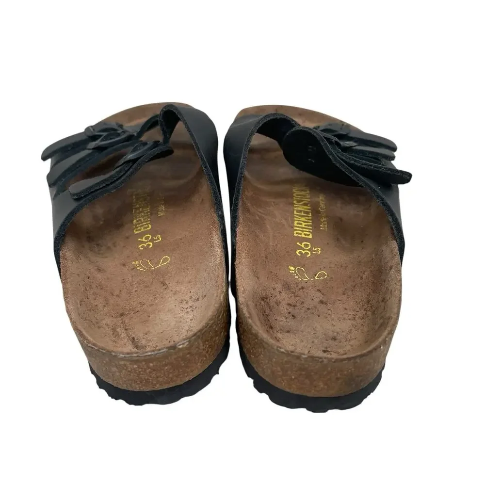 Birkenstock Birko Flor Black Florida Sandals Size 36/6 - Picture 5 of 5